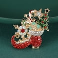 thumbnail image 5 of Christmas Boot Rhinestone Brooch Pin Crystal Christmas Tree Lucky Star Snowflake Candy Cane Enamel Pins Dainty Festive Jewelry Gifts for Women, 5 of 7
