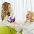 thumbnail image 4 of Weaving Roses Knitted Floral Bouquet Mini Weave Artificial Flower Bouquet Crochet Flowers Knitted Flowers Artificial Flowers Mother's Day Gifts Crochet Roses Purple 6.7 Inch (1Pcs), 4 of 6