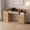 Natural, variant on Rectangular Computer Desk with Hutch & Printer Stand, Ripple Door Storage Home Office Desk, Space-Saving Study Writing Desk for Bedroom, Sturdy Board Student Desk with Easy Assembly, Brown