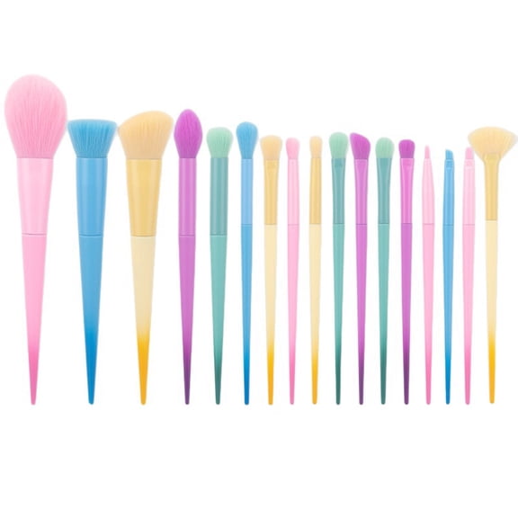 Makeup Brushes 17 Pcs Colourful Makeup Brush Set Premium Synthetic Kabuki Foundation Blending Face Powder Blush Concealers Eyeshadow Rainbow Makeup Brush Travel Friendly Valentine's Day Gift