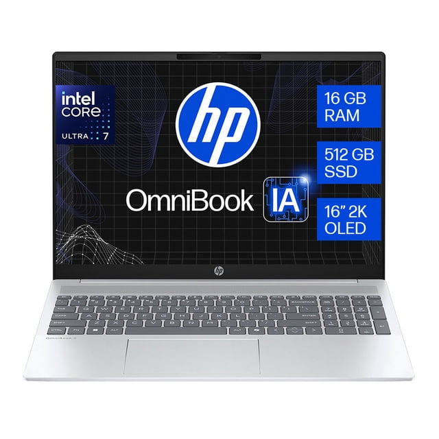 Laptop HP OmniBook 5 AI 16-af1073la Intel Core Ultra 7 12 nucleos 16GB RAM 512GB SSD Plata