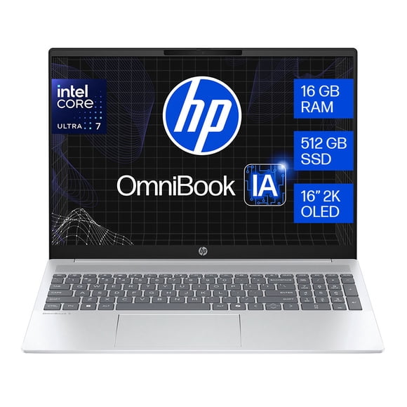 Laptop HP OmniBook 5 AI 16-af1073la Intel Core Ultra 7 12 nucleos 16GB RAM 512GB SSD Plata