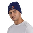thumbnail image 5 of XMXT Winter Casual Beanie Hats for Men Women, American Striped Flag Print Unisex Adult Cap Warm Daily Knit Hat Skull Caps, Navy Blue, 5 of 9