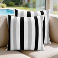 thumbnail image 2 of Pillow Covers 18x18 Set of 2, Black Grey Stripes Square Throw Pillow Covers for Couch/Sofa/Living Room, White Striped Vertical Modern Geometric Decorative Soft Pillowcases for Couch Throw Pillows, 2 of 9
