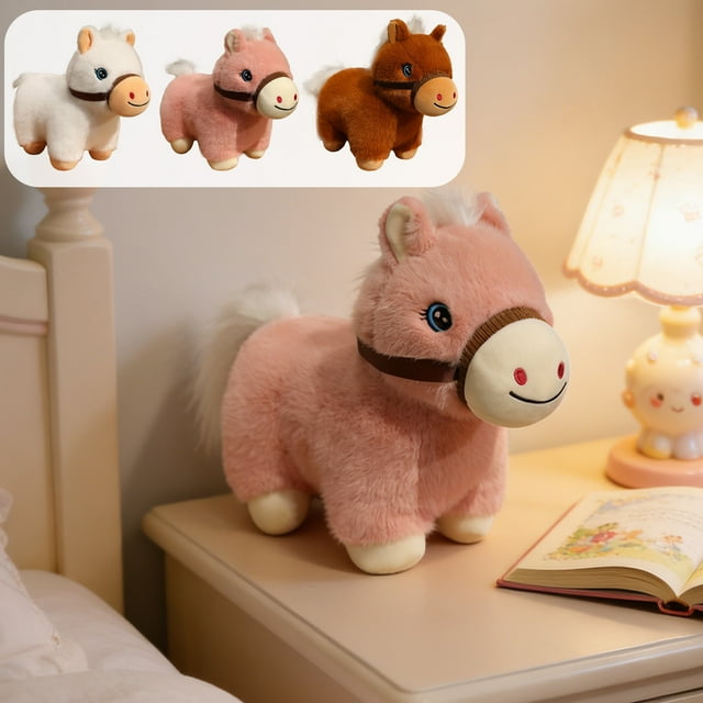 Sentmoon Cadeau pour Garçons 8-12 Jouets pour Garçons 3-5 Mascottes Réalistes en Forme de Cheval Poulain Réaliste Peluches Jouet Animaux Zodiaques Poupée Convient à la Décoration Intérieure de la Maison Cadeaux d'Anniversaire et Souvenirs de Fête