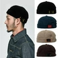 thumbnail image 6 of Vintage Mens Beanie Corduroy Docker Brimless Hat Unisex Cuff Cap Harbour B S0P6, 6 of 9
