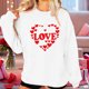 thumbnail image 1 of TaTaai Women's Oversized Crew Neck LOVE Print Long-Sleeve Sweatshirt, Valentine's Day Thanksgiving Gift, Casual Fall Winter Spring Top Gift, 1 of 8