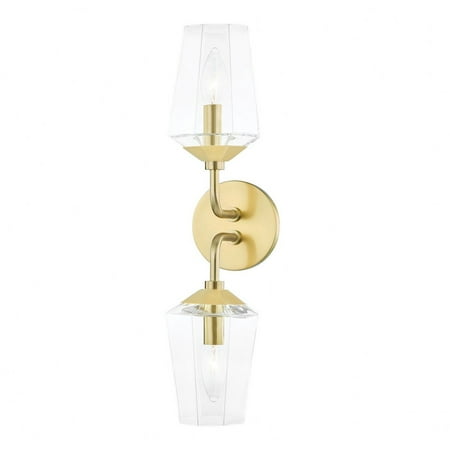 

-2 Light Bath Bracket In Transitional Style-4.75 Inches Wide By 20.5 Inches High-Aged Brass Finish Mitzi H420302-Agb