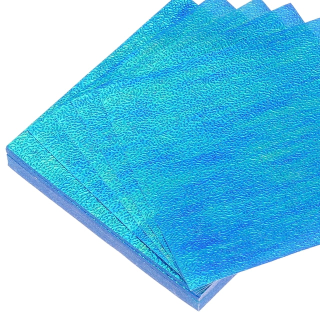 Uxcell 75 Hojas de Papel de Origami Brillante de 6x6 Pulgadas, Papel Cuadrado Brillante y Centelleante de 15x15cm, Papel Iridiscente para Manualidades y Decoración, Azul Oscuro