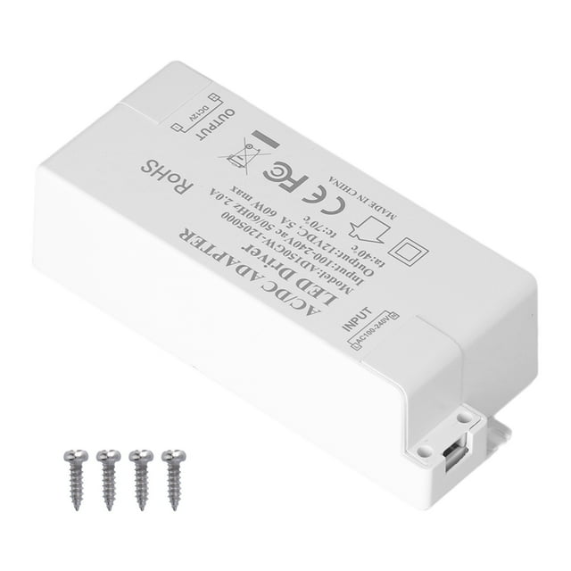 60W Conduit Transformateur Entrée Ac100240v Sortie DC12V 5A DIY Lampe Lecteur Accessoire d'Alimentation