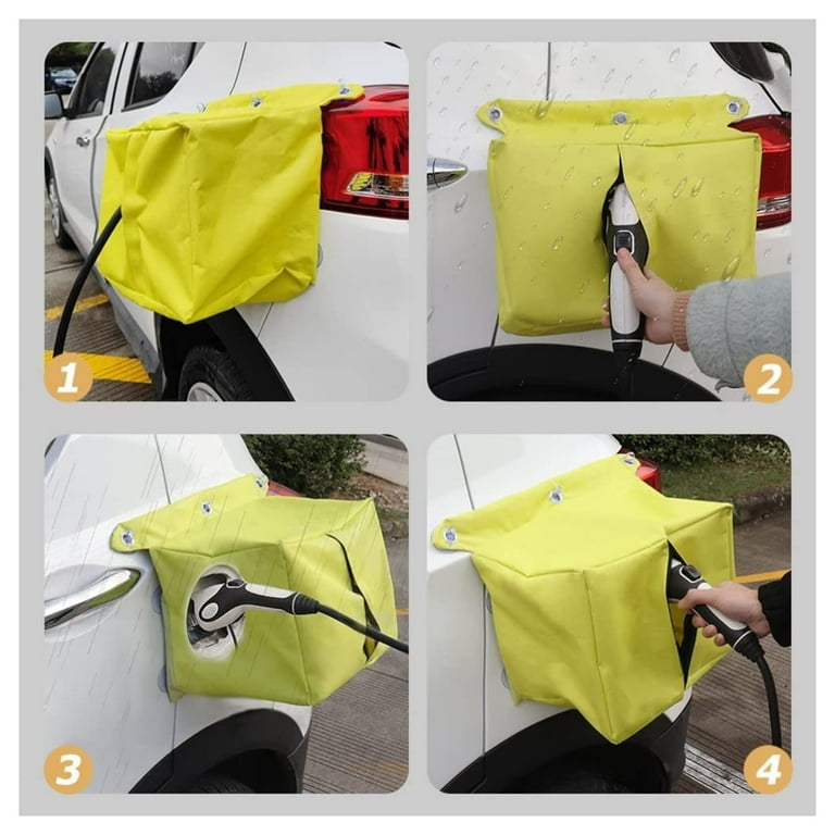 GJX EV Charger Cover Electric Car Waterproof Charging Port Cover Outdoor Shell Double Sided Transparent Rain Snow Sun Uv Weather Protection Magnetic