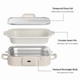 thumbnail image 6 of 4 Quart Cream White Casserole Digital Slow Cooker, Premium Ceramic Bakeware for Oven, 6 of 6
