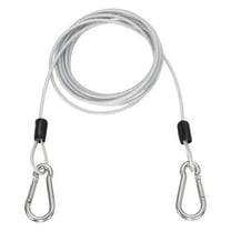 Uxcell 6.6ft (78.7") Security Steel Cable with Snap Hook, 1Pcs Coated Flexible Double Loop Wire Rope Bike Cable Lock Security Chain for Outdoor Travel Luggage, Clear