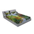 thumbnail image 2 of Ambesonne Nature Fitted Sheet & Pillow Sham Set, Sakura Garden, Full, Green Grey, 2 of 2