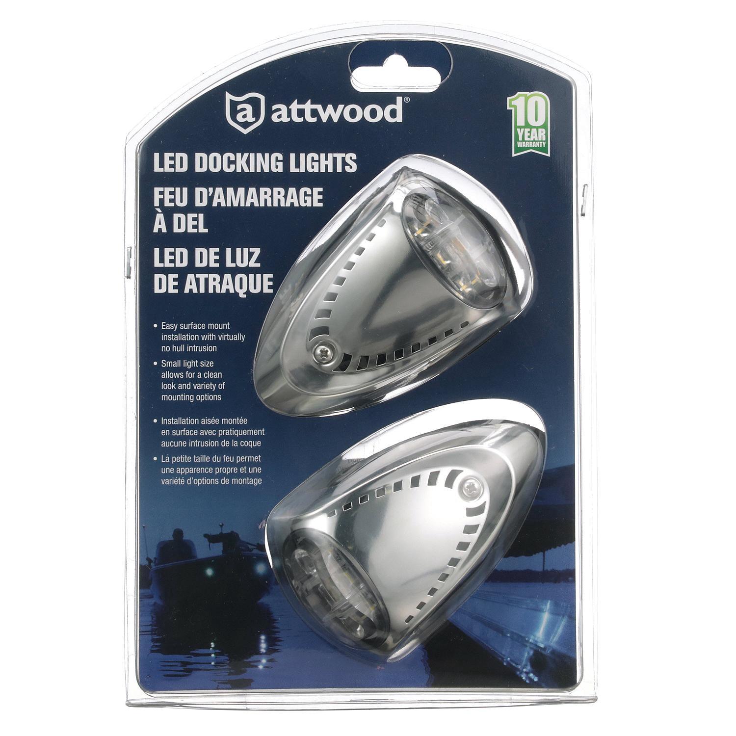 Attwood Marine LED Docking Light with Stainless Steel for Boats