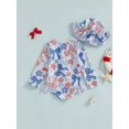 thumbnail image 3 of aturustex Little Girls Rash Guard Zipper Swimsuit Romper 6M 12M 18M 2T 3T 4T 5T Toddler Baby Bow Floral Print Swimwear Outfits Long Sleeve Bodysuits Oion Bathing Suit Beachwear for Swim Pool, 3 of 6