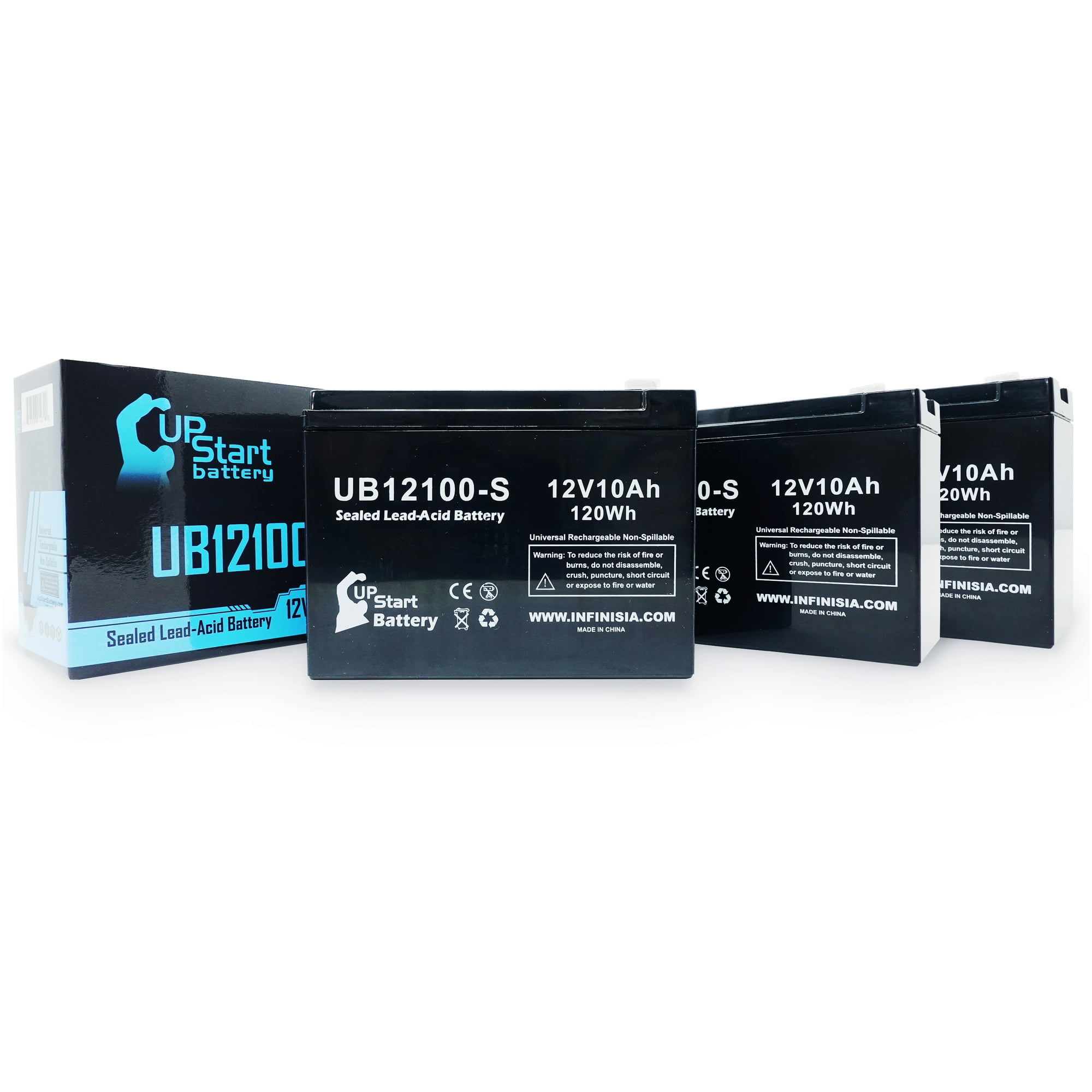 3x Pack Schwinn IZIP I 750 Electric Scooter 3 Battery Replacement UB12100 S Universal Sealed Lead Acid Battery 12V 10Ah 10000mAh F2 Terminal AGM SLA Walmart