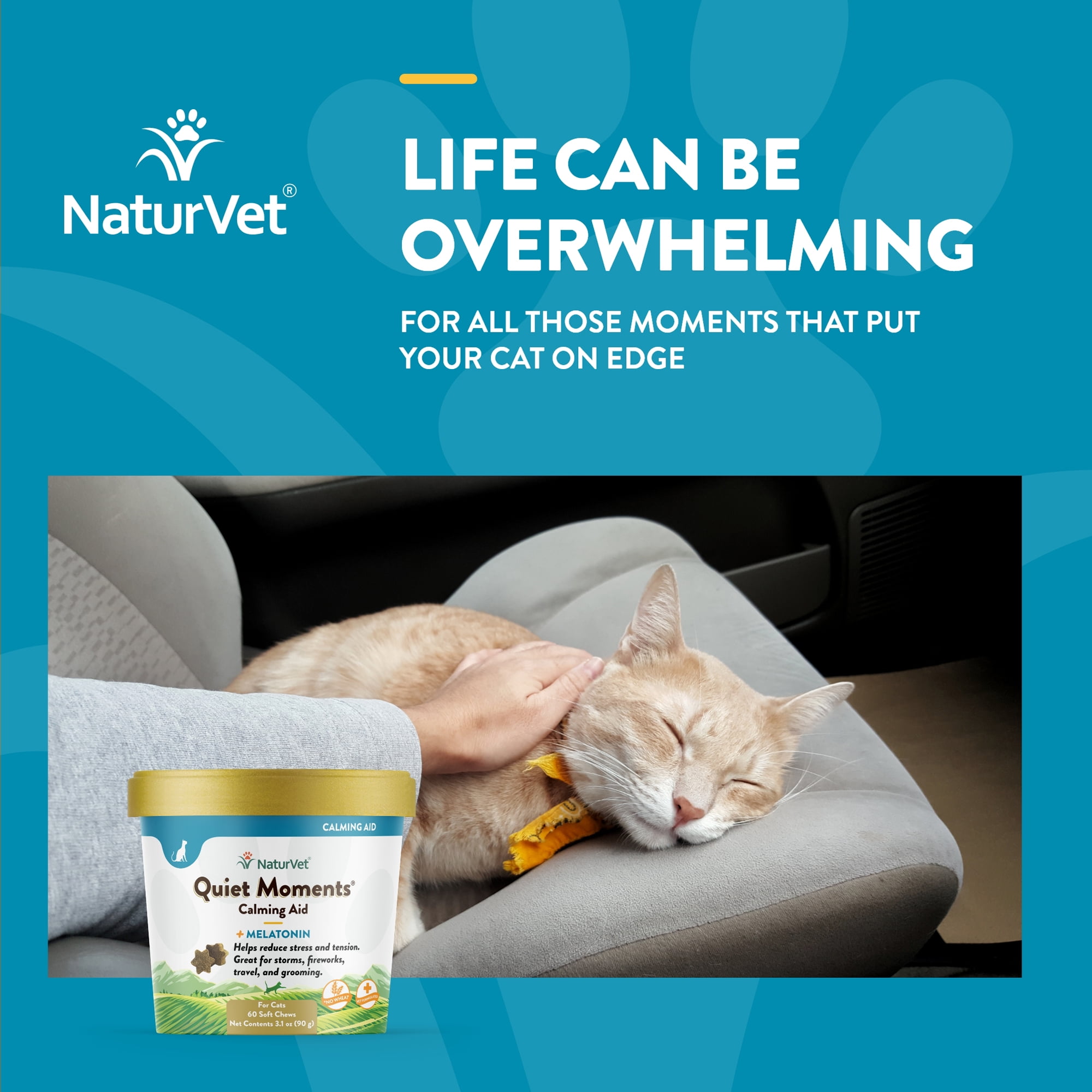 NaturVet Quiet Moments Cat Anxiety Medicine, Calming Aid