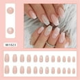 thumbnail image 2 of Aellinatey 24Pcs French False Nail with Glitters Powder Full Cover Glossy Stick on Nail, 2 of 5