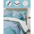 thumbnail image 4 of Turquoise Marble Twin Size Down Alternative Comforter, Lightweight Comforter Quilt Bedding Set with Pillow Shams Abstract Green Modern Luxury Cracks All Seasons Bed Comforter Duvet Insert 68"x86", 4 of 7