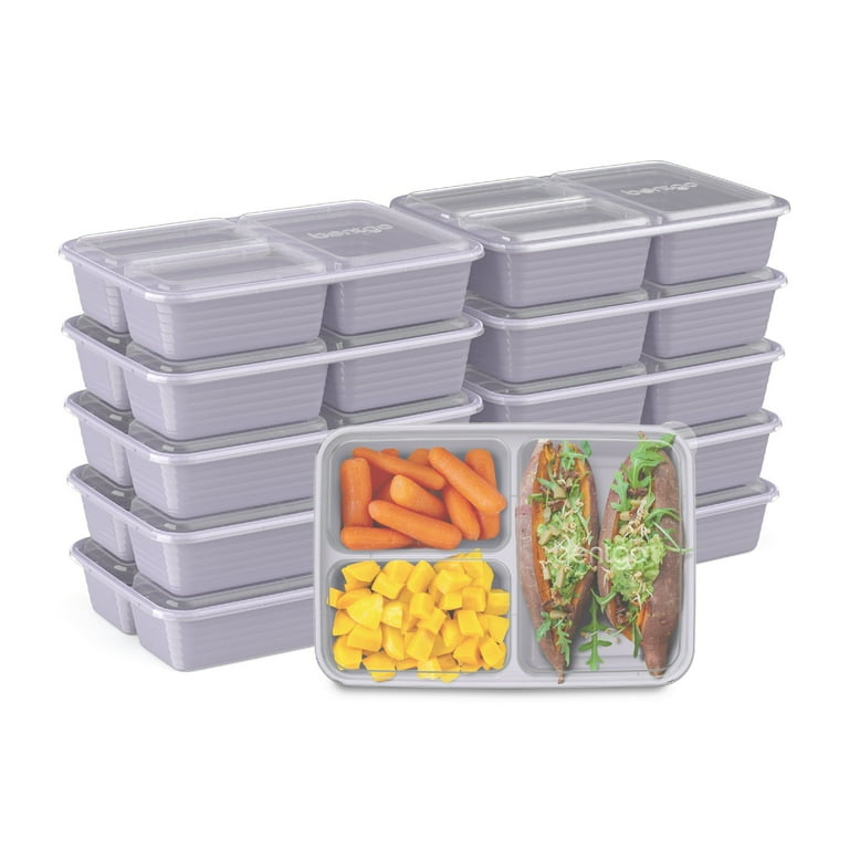 Bentgo Prep 3-Compartment Container - 10 Pack - Lilac