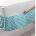 thumbnail image 2 of Traditional Bed Skirt, Oriental Themed Quatrefoil Lattice Like Motif Monochromatic Pattern, Elastic Bedskirt Dust Ruffle Wrap Around for Bedding Decor, 4 Sizes, Pale Blue and White, by Ambesonne, 2 of 2