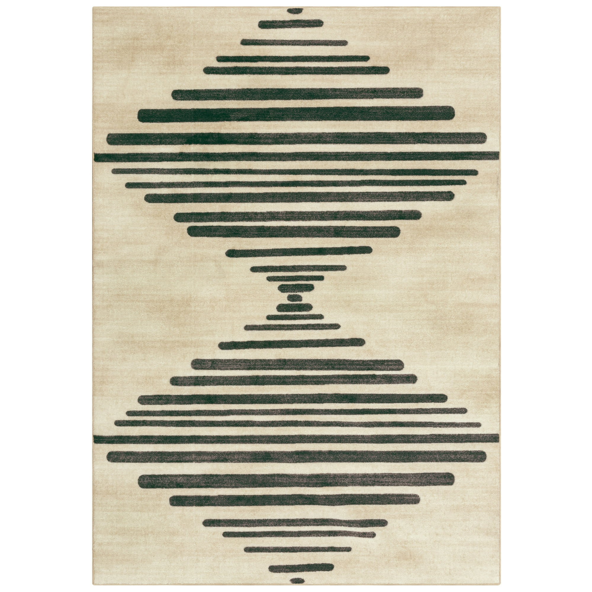Mainstays Modern Diamond Soundwave Ivory Gray Indoor Area Rug, 5 ft x 7 ft