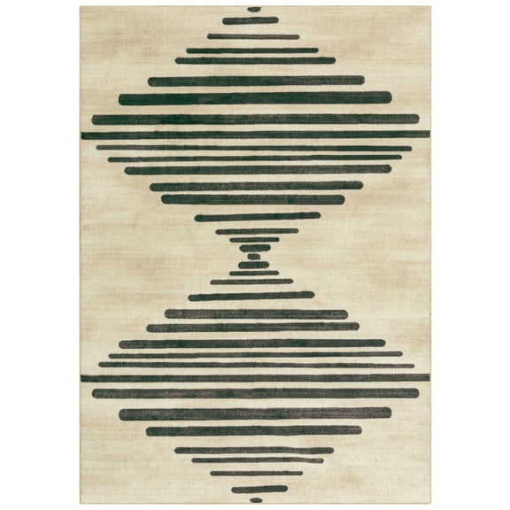 Mainstays Modern Diamond Soundwave Ivory Gray Indoor Area Rug, 5' x 7'