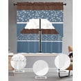 thumbnail image 3 of Blue Brown Flowers Kitchen Curtains Sets 36 Inch Length with Valance, Classic Botanical Art Elegant Swag Valances and Tiers Curtain Set Drapes Swag Curtains for Living Room, Bathroom, Bedroom, Cafe, 3 of 6
