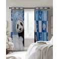 thumbnail image 3 of Funny Panda Bathing Blackout Curtains 72 Inch Length Shell Anchors Towel Modern Abstract Thermal Insulated Window Curtain Window Drapes 2 Panels for Bedroom Living Room 52"Wx72"L, 3 of 9
