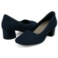 thumbnail image 6 of JENN ARDOR Low Chunky Heels Dress Shoes for Women Comfortable Knit Block Heeled Pumps Square Closed Toe Dressy Casual Wedding Party Prom Office Work Slip on Shoes, 6 of 6