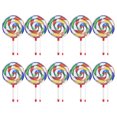 thumbnail image 3 of Gupbes Ensemble de Tambour Coloré 10pcs Batterie Forme Sucette 8in Enfants Ensemble de Tambour de Musique Maillet Coloré Instrument Rythmique, 3 of 8
