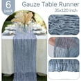 thumbnail image 3 of 6 Pack Dusty Blue Cheesecloth Table Runner 10FT Boho Gauze Fabric Table Runner 35 x 120 Inch Rustic Sheer Runner for Summer Wedding Decor Baby Shower Party Boho Table Decoration, 3 of 7