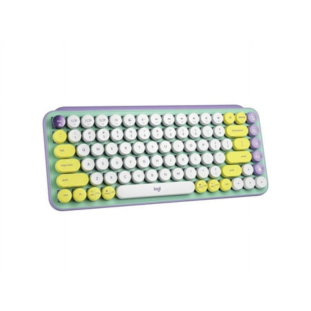 Logitech - POP Keys Wireless Mechanical Tactile Switch Keyboard for Windows/Mac with Customizable Emoji Keys - Daydream Mint (Purple)