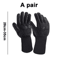 thumbnail image 2 of Guantes para horno Guantes resistentes al calor de 932 °F, guantes para parrilla resistentes a cortes, guantes de silicona antideslizantes para barbacoa, guantes de cocina seguros para cocinar, 2 of 5