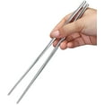 thumbnail image 4 of ReaNea Silver 10 Pairs of Reusable Chopsticks, Stainless Steel Metal Chopsticks, Japanese Chinese Korean Chopsticks 8.9 Inch, 4 of 8