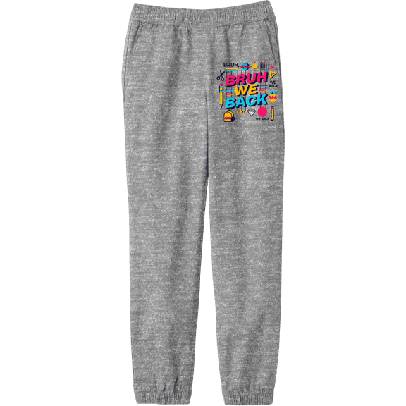 Bruh, We Back Back To School Adult Heather Gray Jogger Pants-Medium