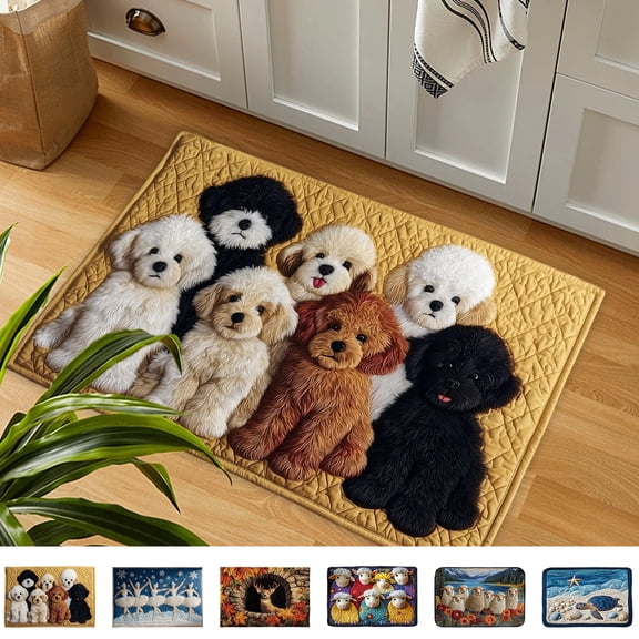 Yyuenw Bathroom Rugs, Printed Crystal Velvet Floor Mat For Home Use Nonslip And Better To Clean Foot Mat For Bathroom, Home Decor