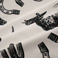 thumbnail image 4 of Manfei Western Cowboy Boots Hats Shower Curtain 72Wx78L,Rustic Cactus Cattle Bath Curtain,Off White Black, 4 of 6