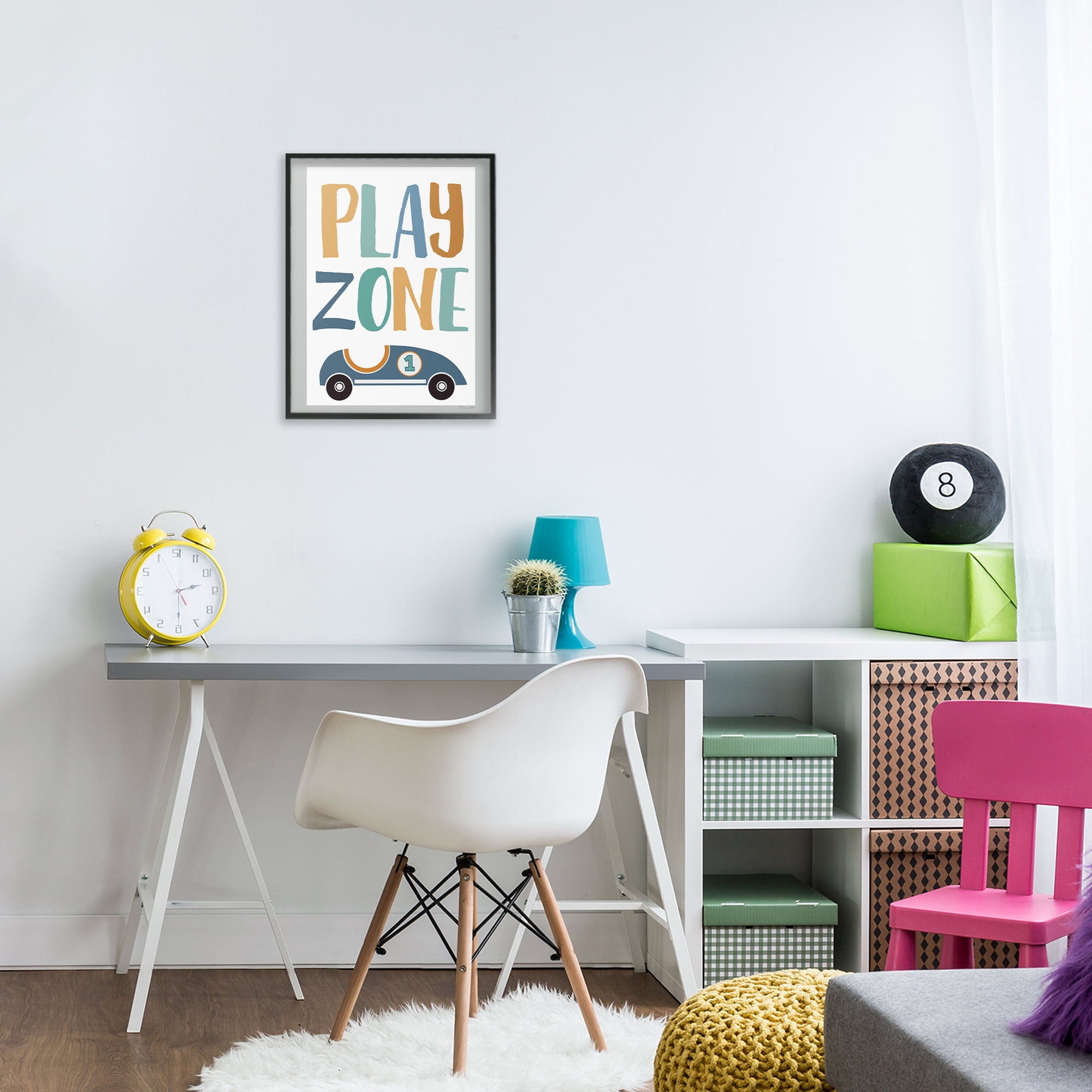 Stupell Industries Play Zone Racecar Black Framed Giclee Art, design by Susan Ball