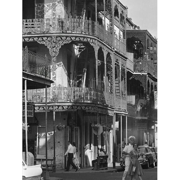 A NEW The Intricate Iron Work Balconies of New Orleans' French Quarter Poster Canvas Posters Framed/Unframed