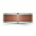 thumbnail image 3 of Titanium Grooved Edge 8mm Brown IP-plated Brushed/Polished Band Ring 12.5 Size, 3 of 6