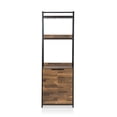 thumbnail image 3 of Furniture of America Bimme Rustic Metal 4-Shelf Wine Cabinet in Oak and Black, 3 of 5