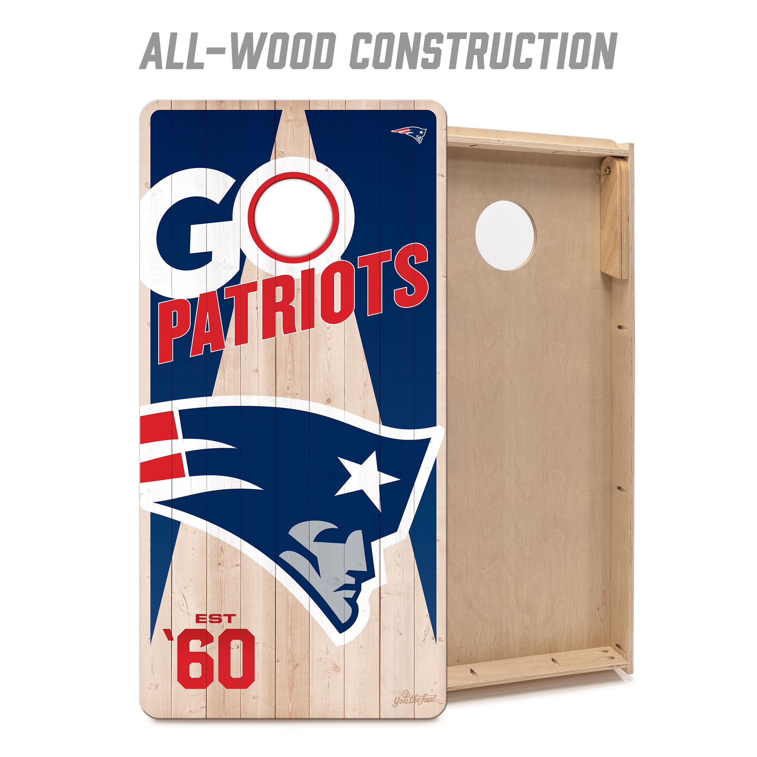 YouTheFan NFL New England Patriots 2' x 4' Cornhole Game No Bags