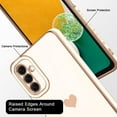 thumbnail image 3 of Compatible with Samsung Galaxy A13 5G Case Luxury Love Heart Plating Gold Bumper Upgraded Full Camera Protection Soft TPU Shockproof Anti-Scratch Phone Cover-White, 3 of 11