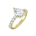 thumbnail image 2 of ARAIYA FINE JEWELRY 10K Yellow Gold Pear and Round Shape Lab Grown Diamond Prong-Set Engagement Ring Size 7.5 (1 1/2 cttw, D-F Color, VS Clarity), 2 of 6
