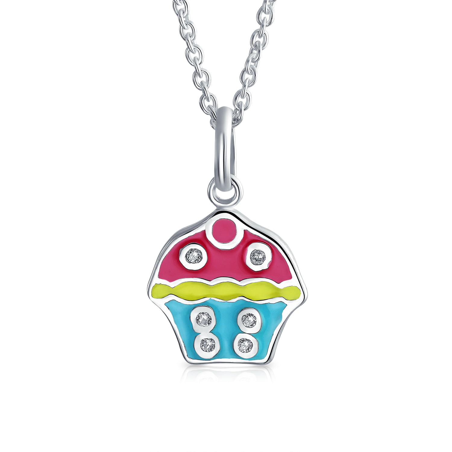 925 Sterling Silver Donut Style Pendant with Chain Rice Motif for Women and Jewelry Gift 