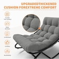 thumbnail image 6 of EastVita Outdoor Papasan Rocking Chair Oversized Egg Chair with Thick Waterproof Cushion Heavy Duty Metal Rocker Chair Modern Gray Comfy Lounge Chair for Indoor Living Room/Patio/Garden, 6 of 8