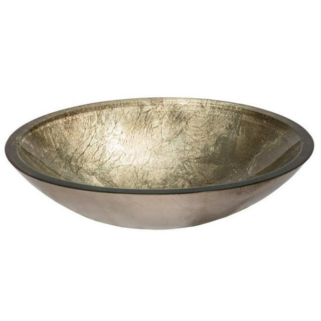 Eden Bath EB-GS76 Évier Ovale en Verre de 18,75 Po en Feuille&44; Champagne