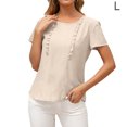 thumbnail image 1 of Camiseta de mujer Verano Cuello redondo Manga corta Casual Top suelto, Albaricoque, L Noticed AP001321-15, 1 of 7
